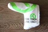 White and Lime Green Industrial Circle T
