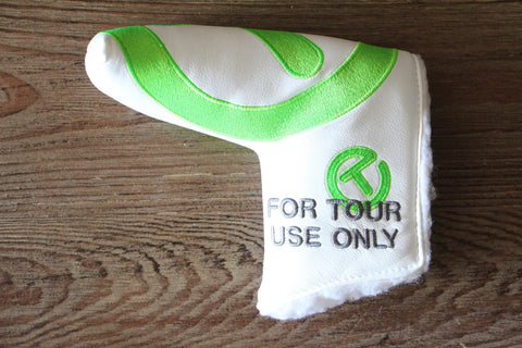White and Lime Green Industrial Circle T